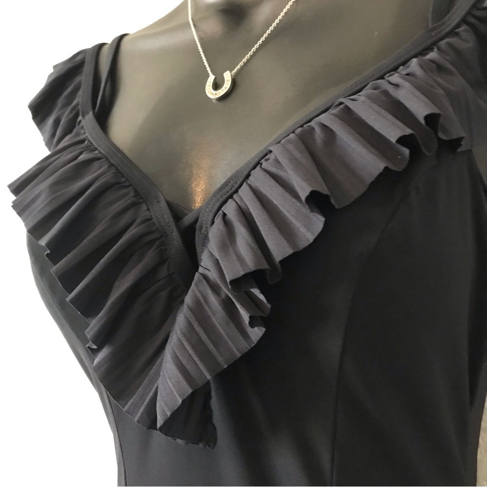Ruffled Neckline One Piece Swimsuit